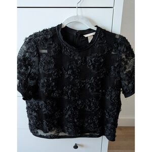 H&M Layered Textured Crop Blouse